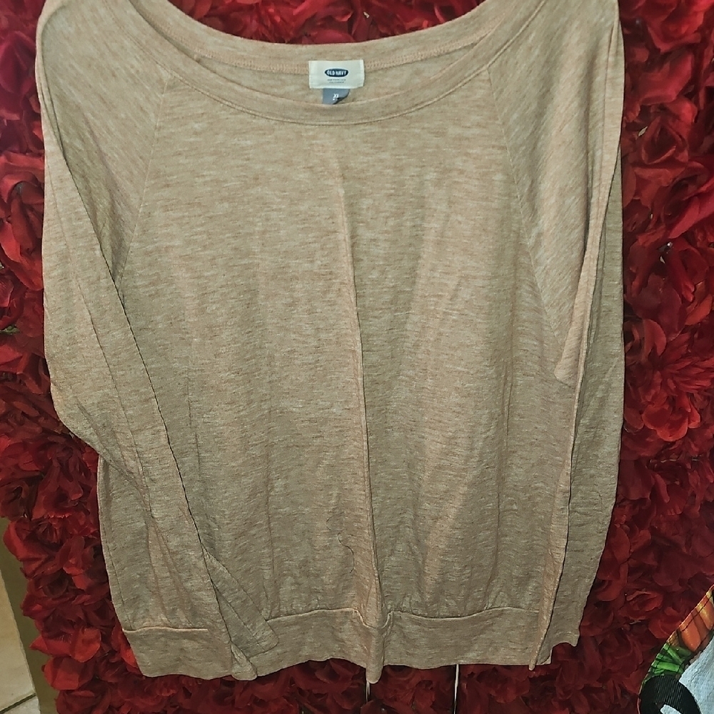 Old Navy Women's Crew Neck Champagne Shirt Size Xlarge